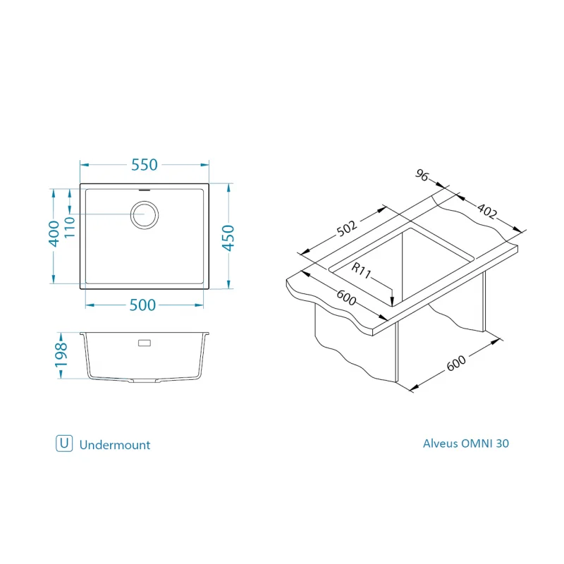 Alveus sudoper Omni 30 - Slika 3