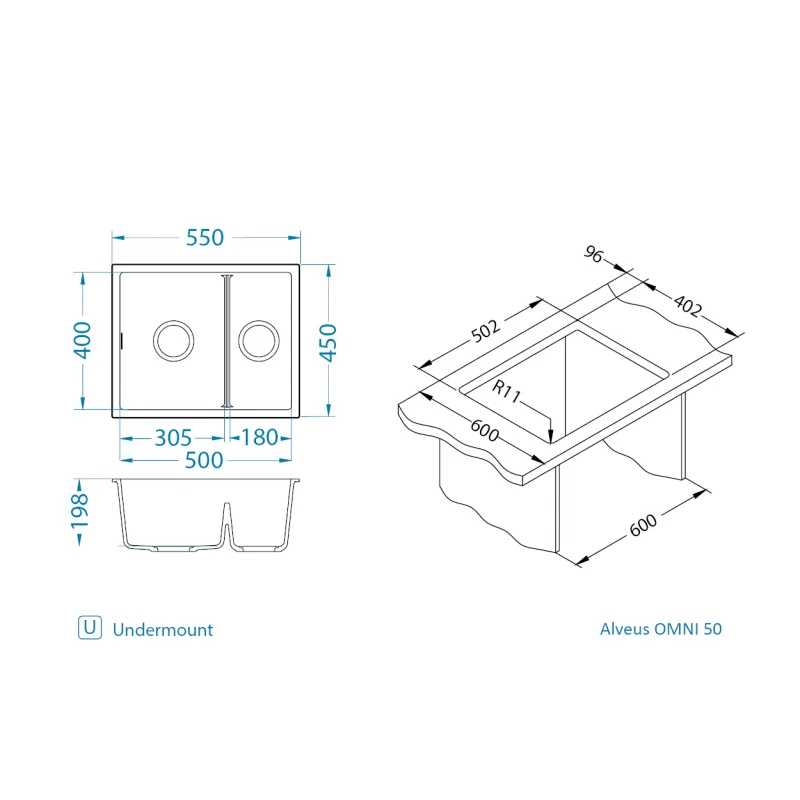 Alveus sudoper Omni 50 - Slika 2