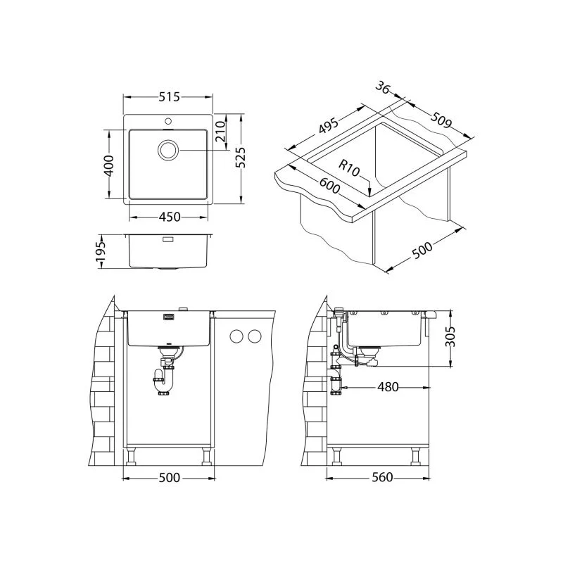 Alveus sudoper Pure 30 - Monarch - Slika 2