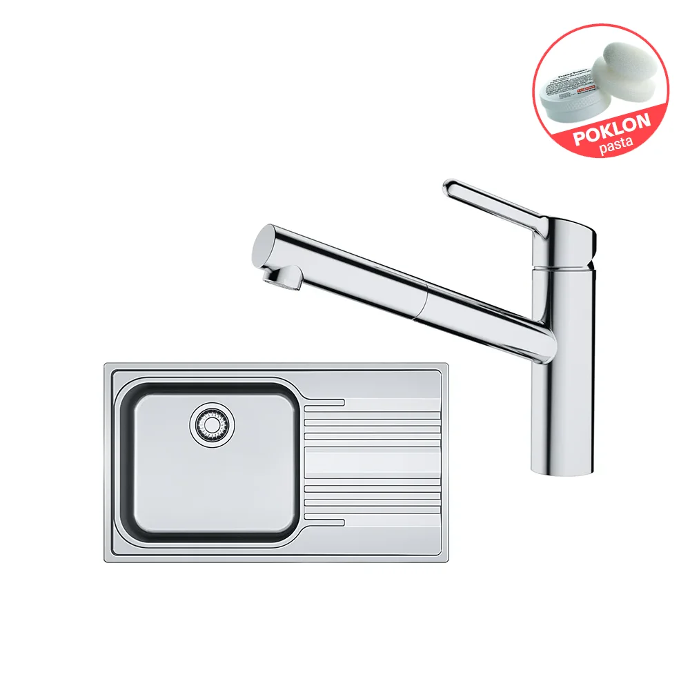 FRANKE inoks sudoper SRX 611-86 LB sa česmom ORBIT DOCCIA