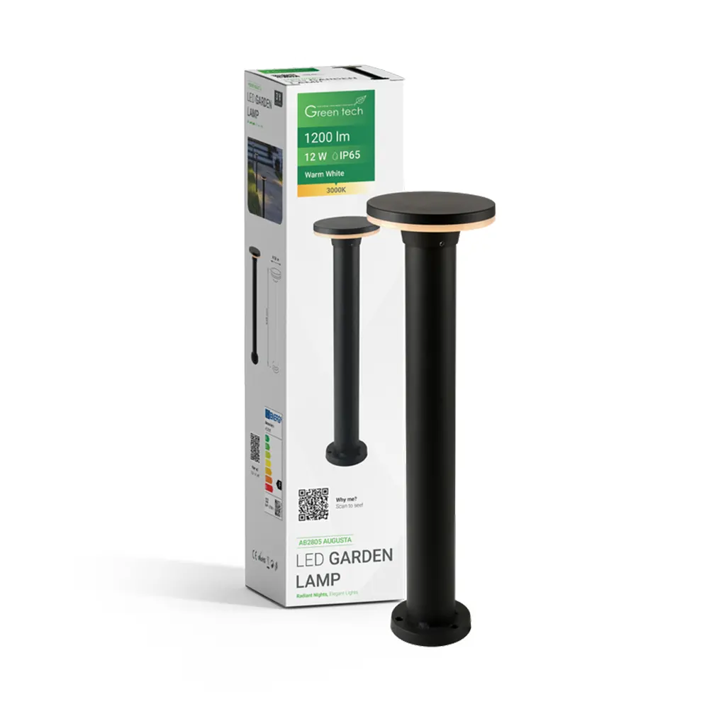 GreenTech LED vrtna svjetiljka AUGUSTA, 12W, IP65, 3000K